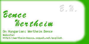 bence wertheim business card